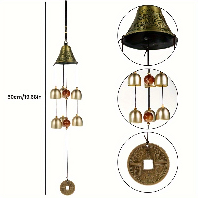 Lucky Wind Chimes Metal Feng Shui Wind Chime Outdoor Indoor - Temu