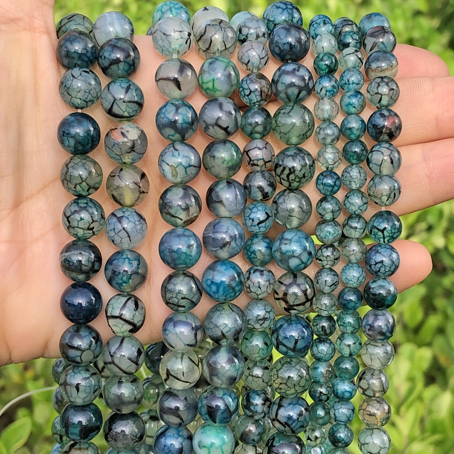

Natural Stone Green Dragon Vein Loose Round Beads Unique Fashion For Diy Bracelet Necklace Handicrafts Jewelry Making Supplies 15"strand 6/8/10mm