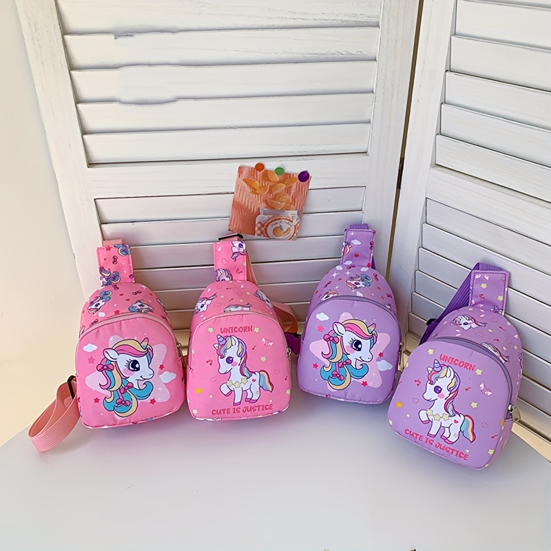 1pc Girl's New Waist Bag, Unicorn Cute Princess Fashion Crossbody Bag, Suitable For Children Aged 3-6 And Under 3.2 Feet/1 Meter Tall