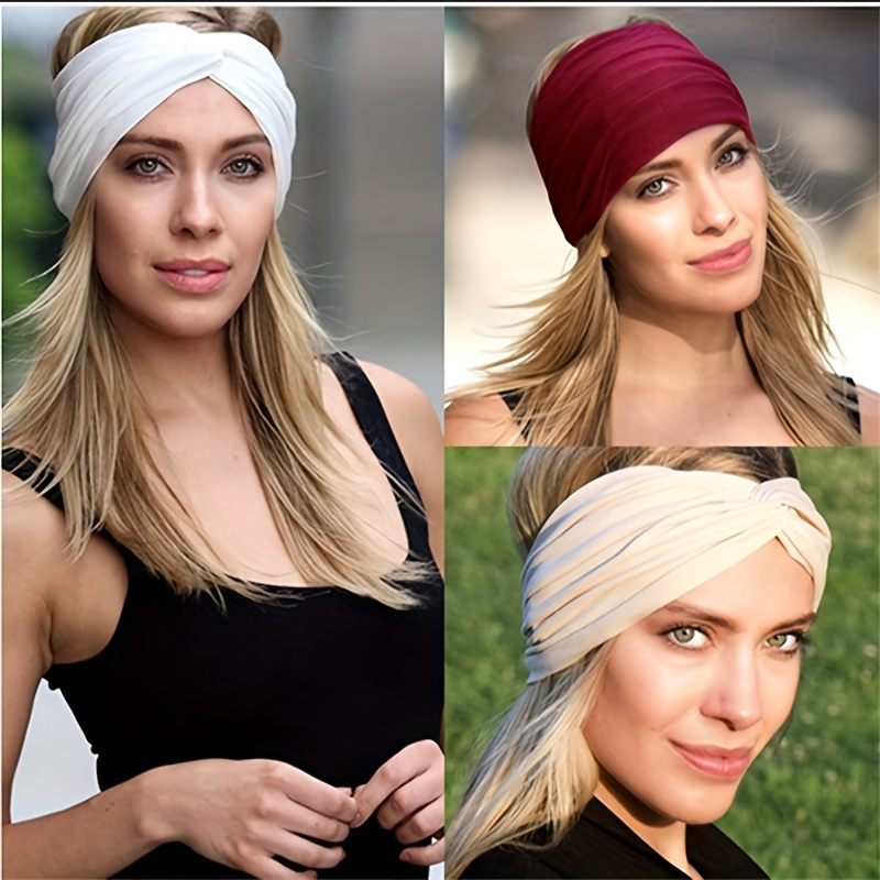 Womens Headbands Braid Wide Knot Turban Headband Hair Band Elastic Hair  Accessories For Women And Girls Head Wrap Christmas Gifts