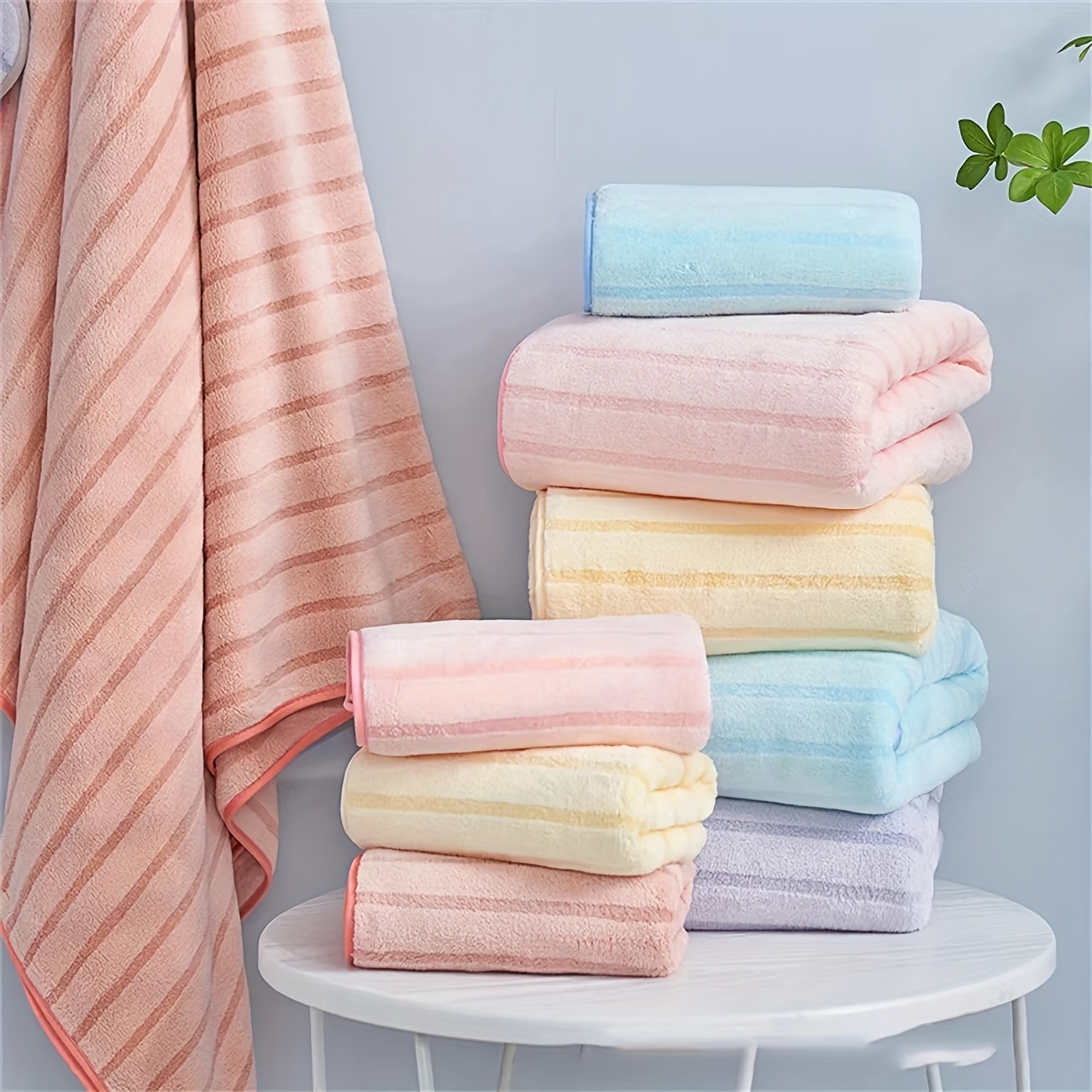1pc Striped Pattern Towel