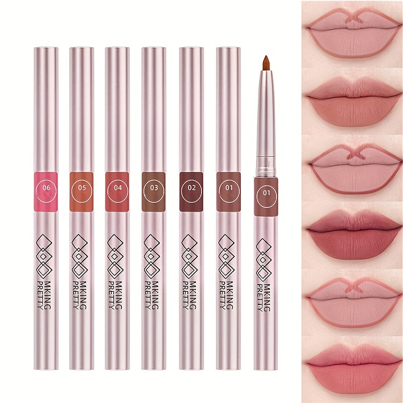 6 Colors Waterproof Lip Liner Pen Long Lasting