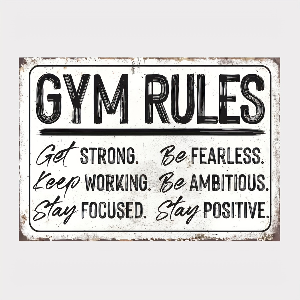 1pc Retro Vintage Style Gym Rules Canvas Wall Art Painting Poster ...