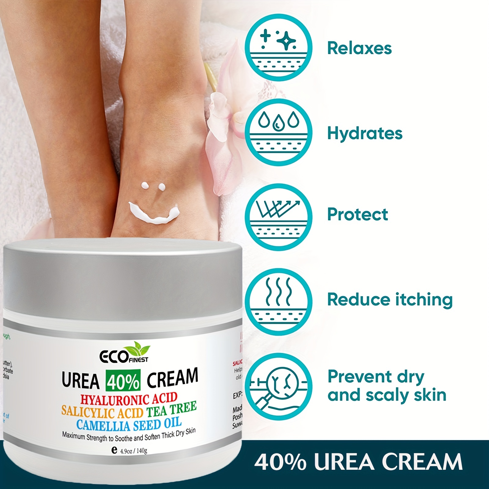 Urea Cream 40 + 2 Salicylic Acid 4 9 Oz Callus Corn Remover Foot Cream