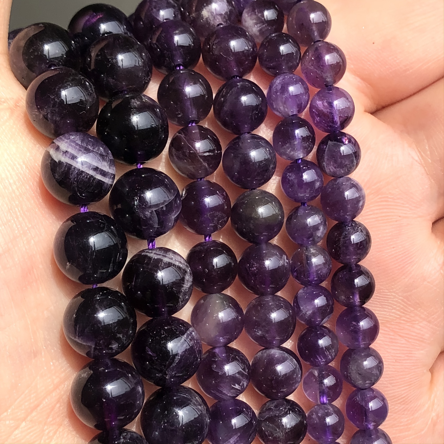 6/8/10mm Natural Purple Stone Lavender Charm Round Loose Beads For Jewelry  Making DIY Special Elegant Bracelets Necklace Handmade Craft Supplies