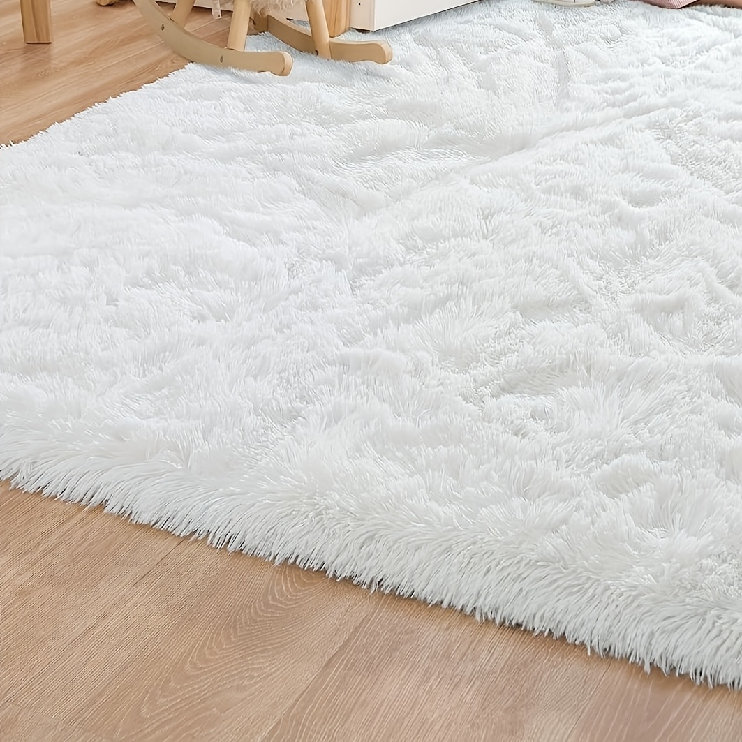 White Rug for Living Room, Super Large 8'X10' Soft Fluffy Shag Area Rug for  Bedroom Nursery Room, Throw Shaggy Furry Carpet, Rectangle Faux Fur Plush