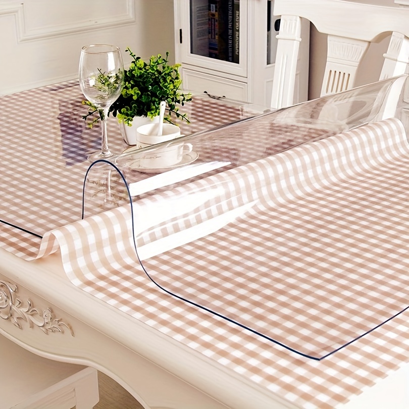 Cubierta de PVC para mesa, mantel rectangular, Protector de escritorio,  cristal suave, tapete de plástico para