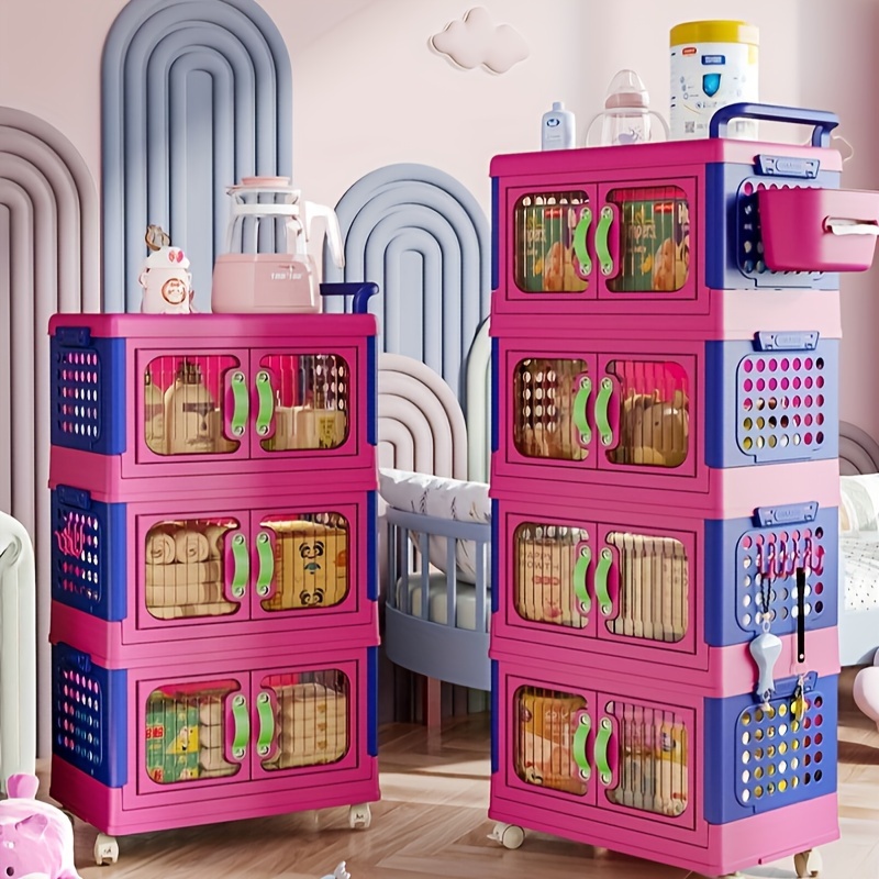 Baúl de juguete con tapa abatible, almacenamiento plegable para niños, para  cuarto del bebé, sala de juegos, armario, organización del hogar