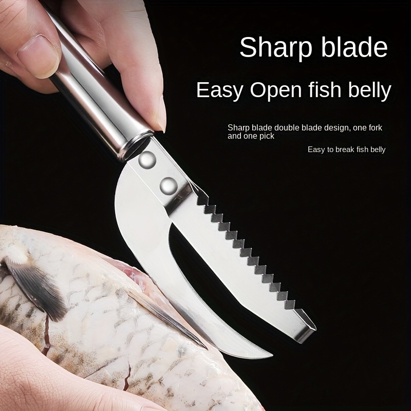 1 pcs Fish Scale Knife Cut Scraper Digging 3 in 1 Tool, Stainless