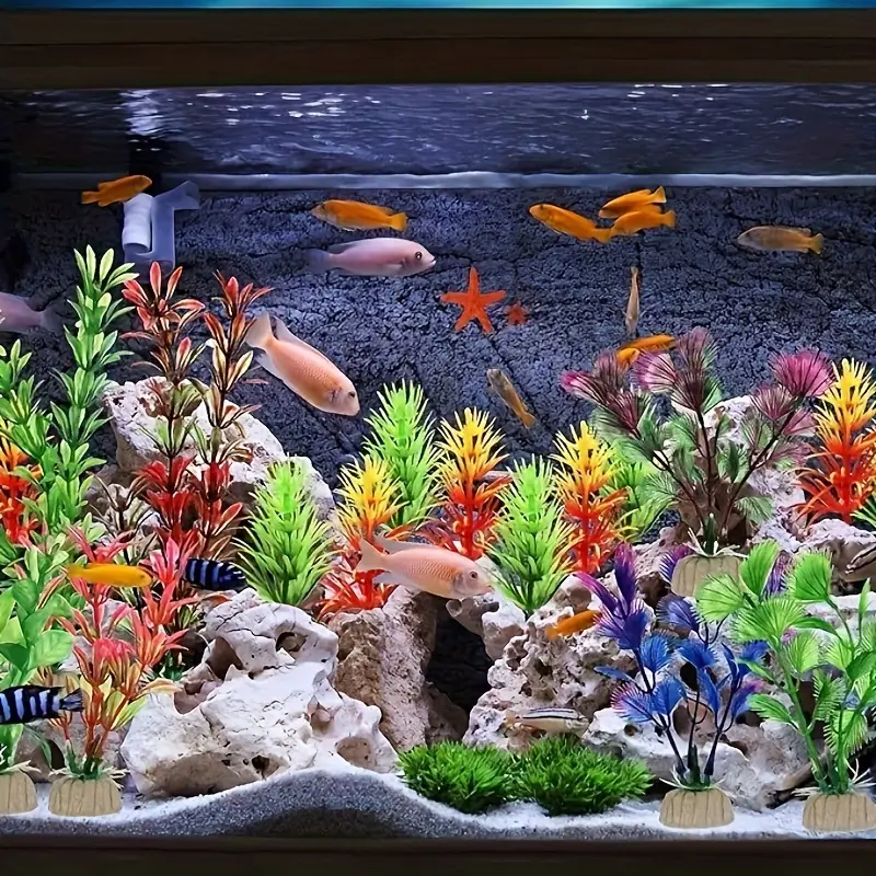 Fish Tank Decorations Decor Set Artificial Aquarium Ornament - Temu
