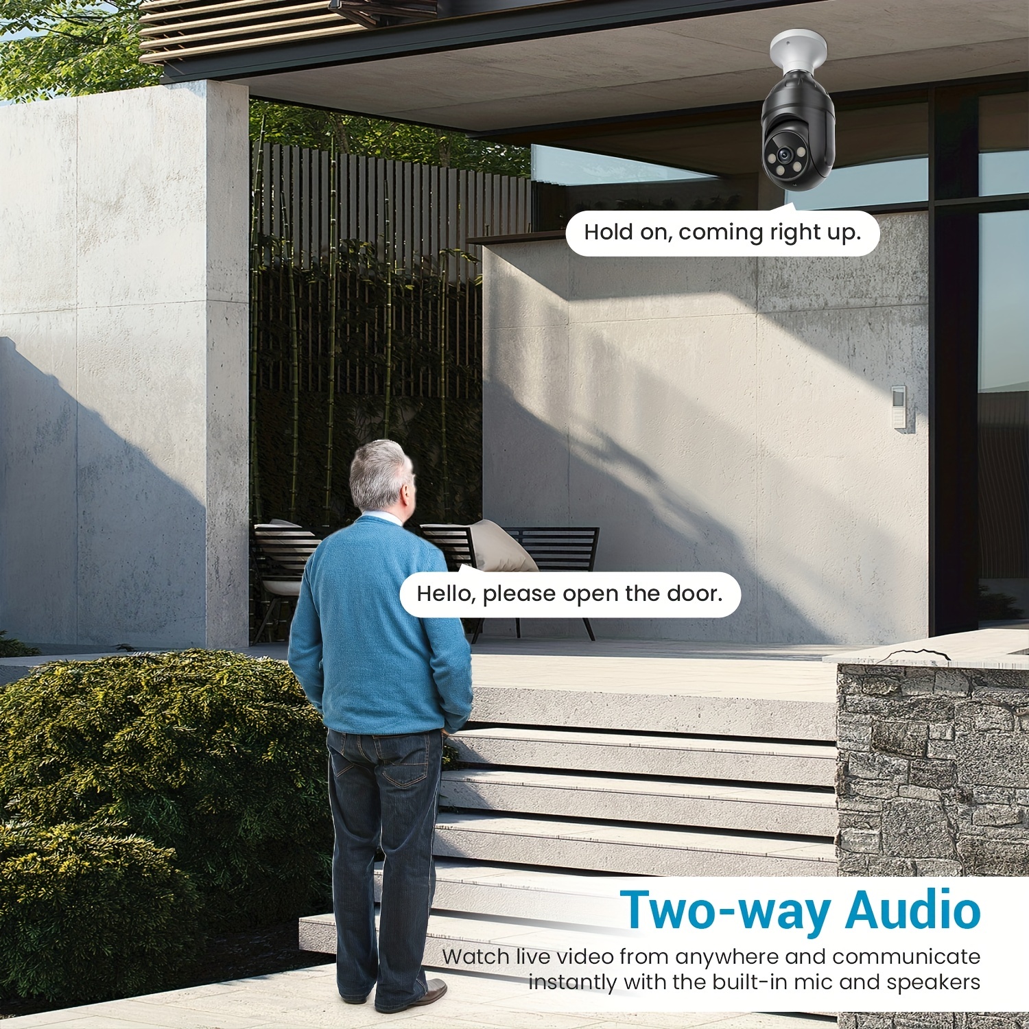 Camara de Seguridad Para Casas Vision Nocturna 1080p Camara Vigilancia  Exterior