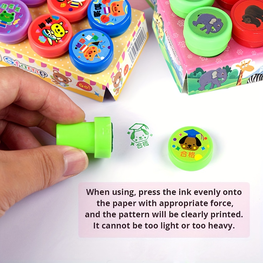 10pcs Assorted Stamps For Kids Toys Educational Animal Self Ink Stamps Kids  Party Favors Children Stamp Set 3 Years Toddler Toys