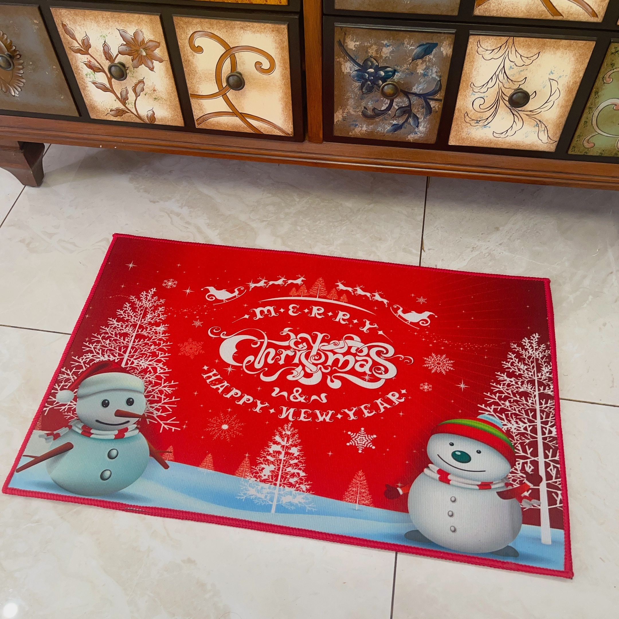 Winter Snowman Doormat, Funny Doormat, Outdoor Winter Decor