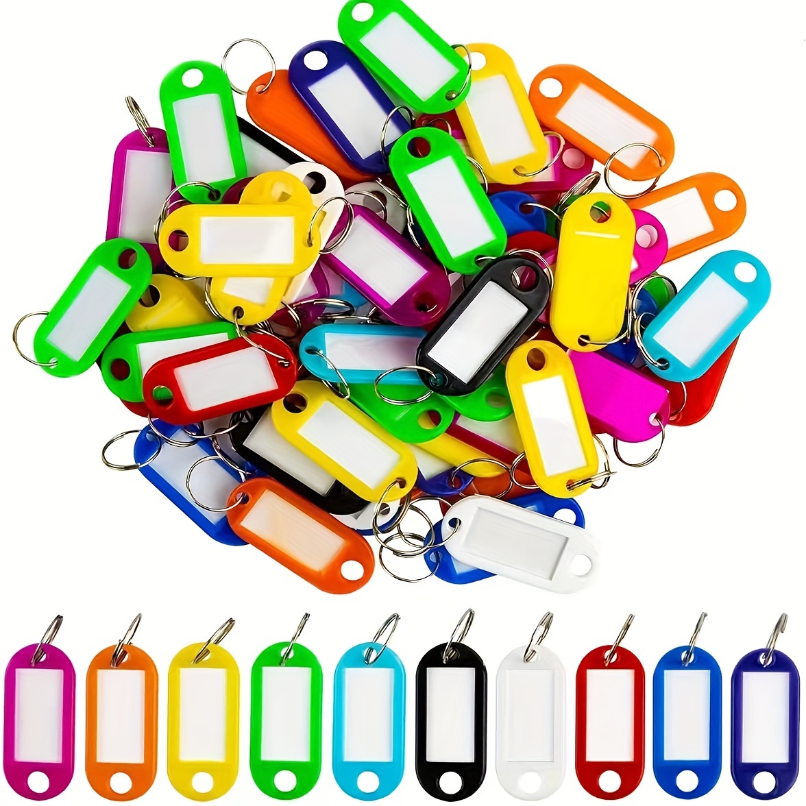 20 Pieces Key Tag Luggage Marker Plastic Rectangle Assortment Label  Multifunctional Keychain Hanging Blank - AliExpress
