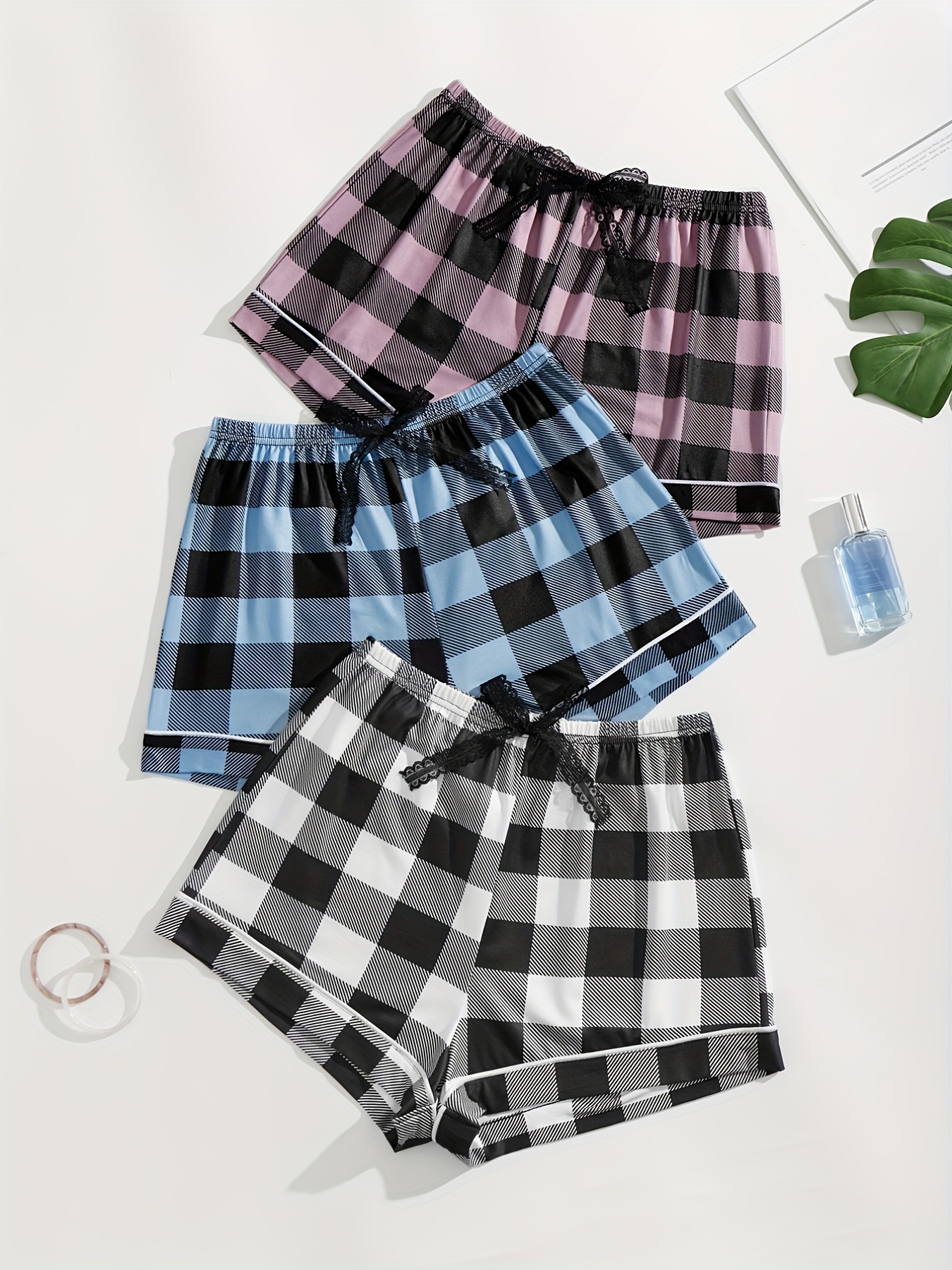 Plus Size Cute Pajama Shorts Shorts de Loungewear de Flanela - Temu Portugal