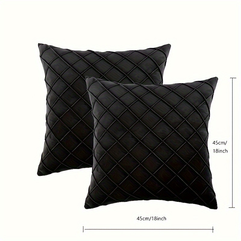 Velvet Black Throw Pillow Cover, Decorative Throw Pillows For Couch Sofa  Bed, Black Square Cushion Covers With Zipper Closure Pillow Insert Not  Included - Temu