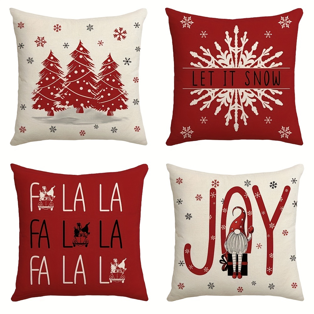 Christmas Throw Pillow Covers Merry Christmas Winter Decor - Temu