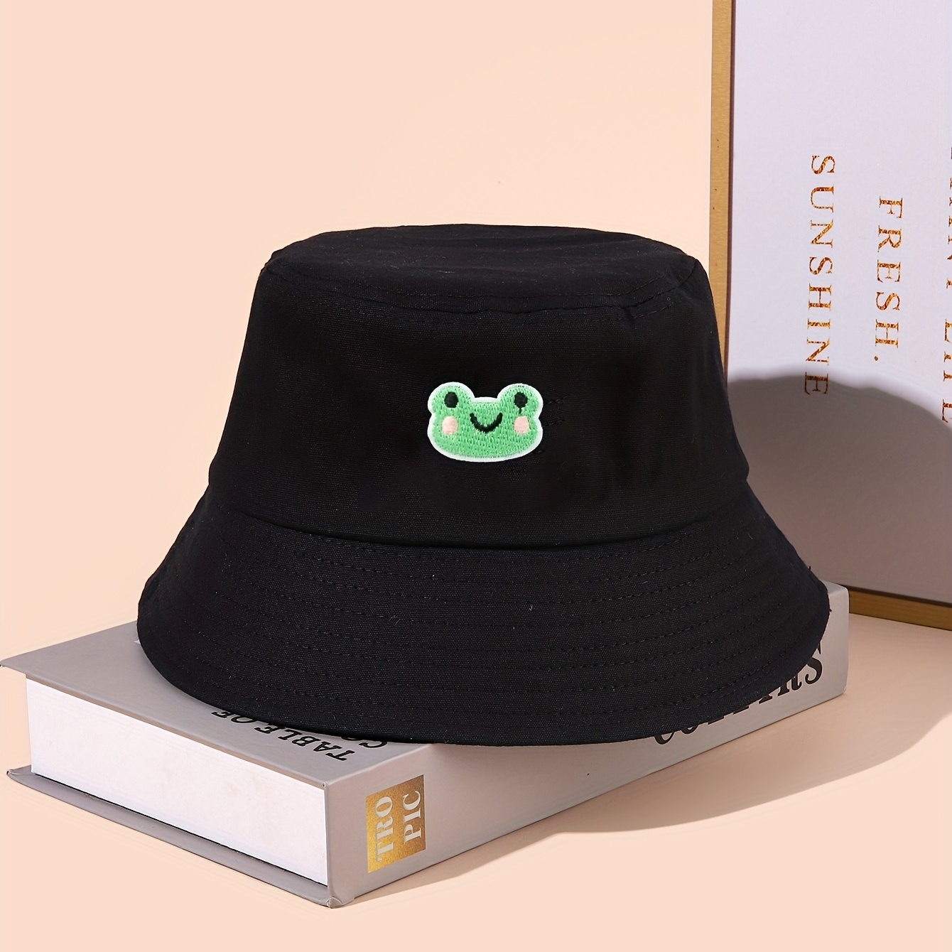Cute Frog Bucket Hat Funny Beach Sun Hat Fishing Hat for Women