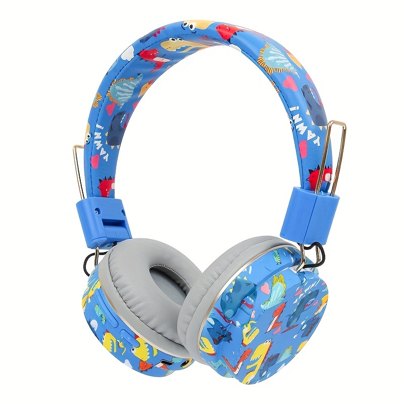 Auriculares Inalambricos Bluetooth Niños para Chico Niñas, Amarillo Cascos  con Microfono, Auriculares Over Ear Plegable con Luz LED para
