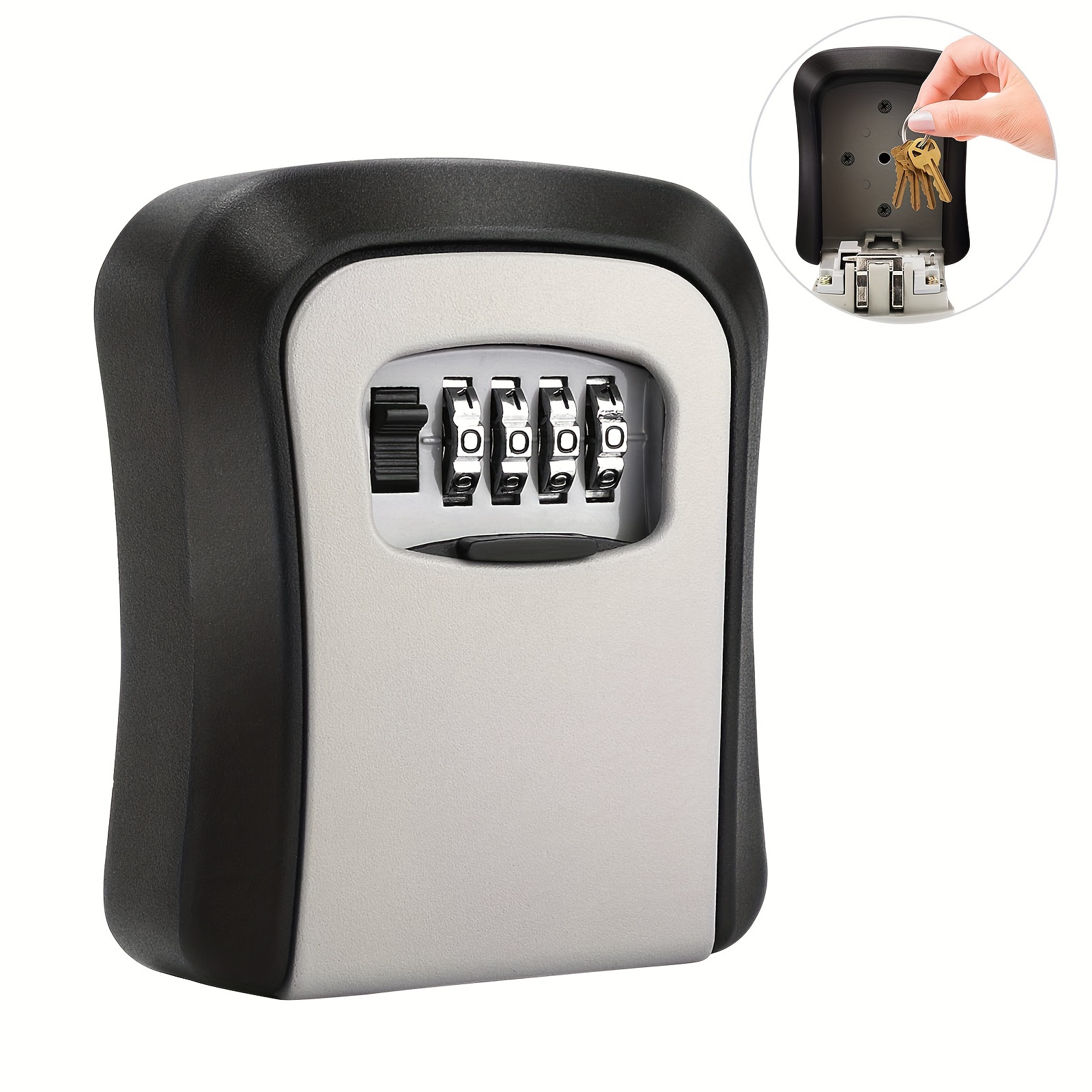 Caja de seguridad de almacenamiento de llaves, exterior al aire libre  resistente a la intemperie Ocultar montado en la pared de 4 dígitos