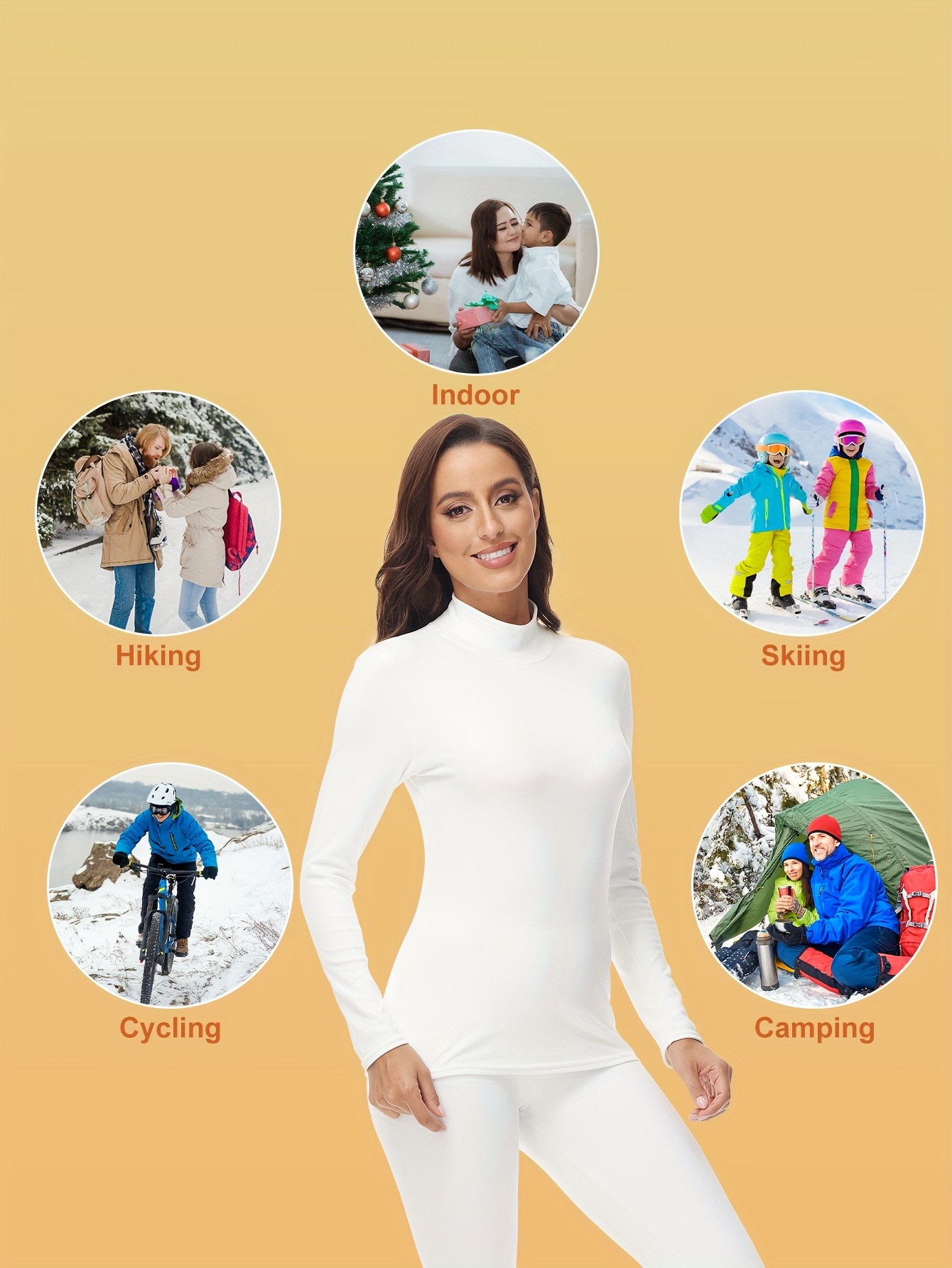Ensemble de sous-vêtements thermiques femme - Noir - Manches longues - Ski