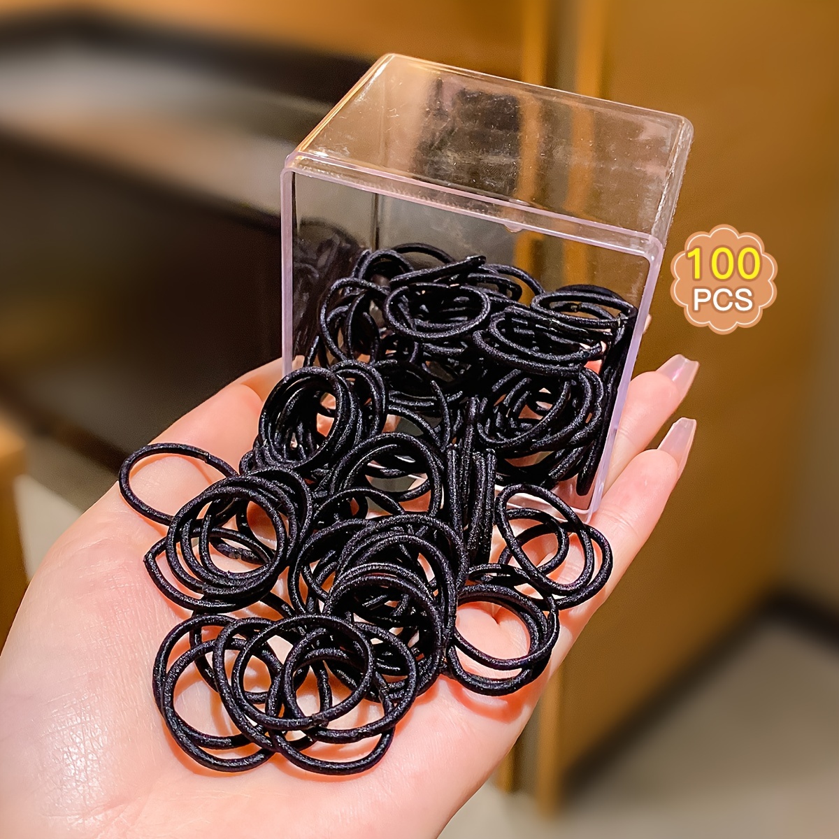 3/4 Inches Black Hair Rubber Bands for Hair Ties Small Elastics Bands Large  Hair Braiding Ponytail Holders for Baby Toddler Girls Infants Kids Thick  Hair Mini Black Rubber bands No Damage for