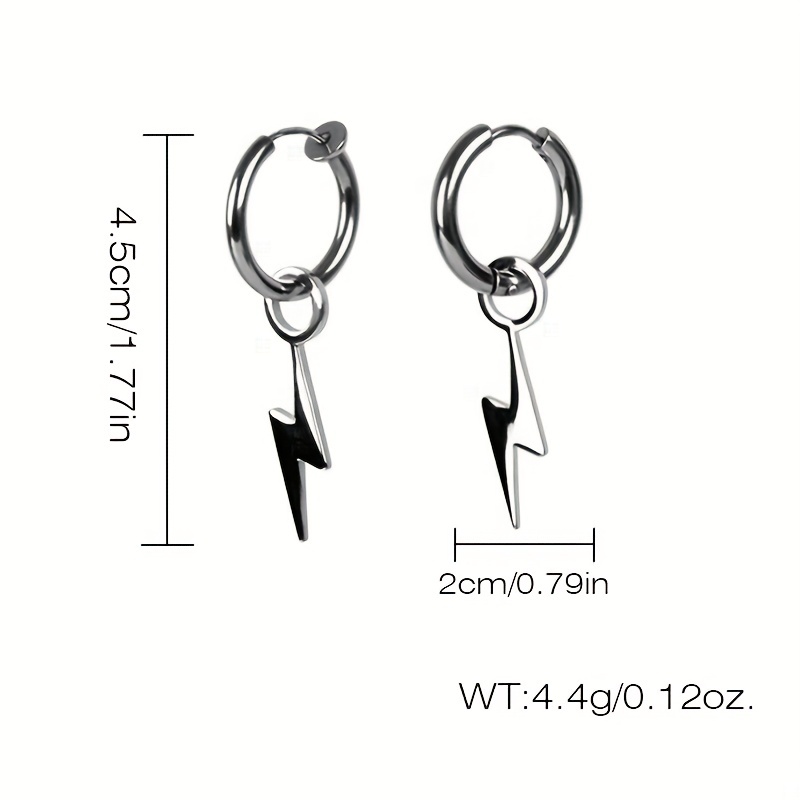 2pairs Simple Cross Ear Buckle Earrings, Men's Stainless Steel Ear Clip Earrings,Temu