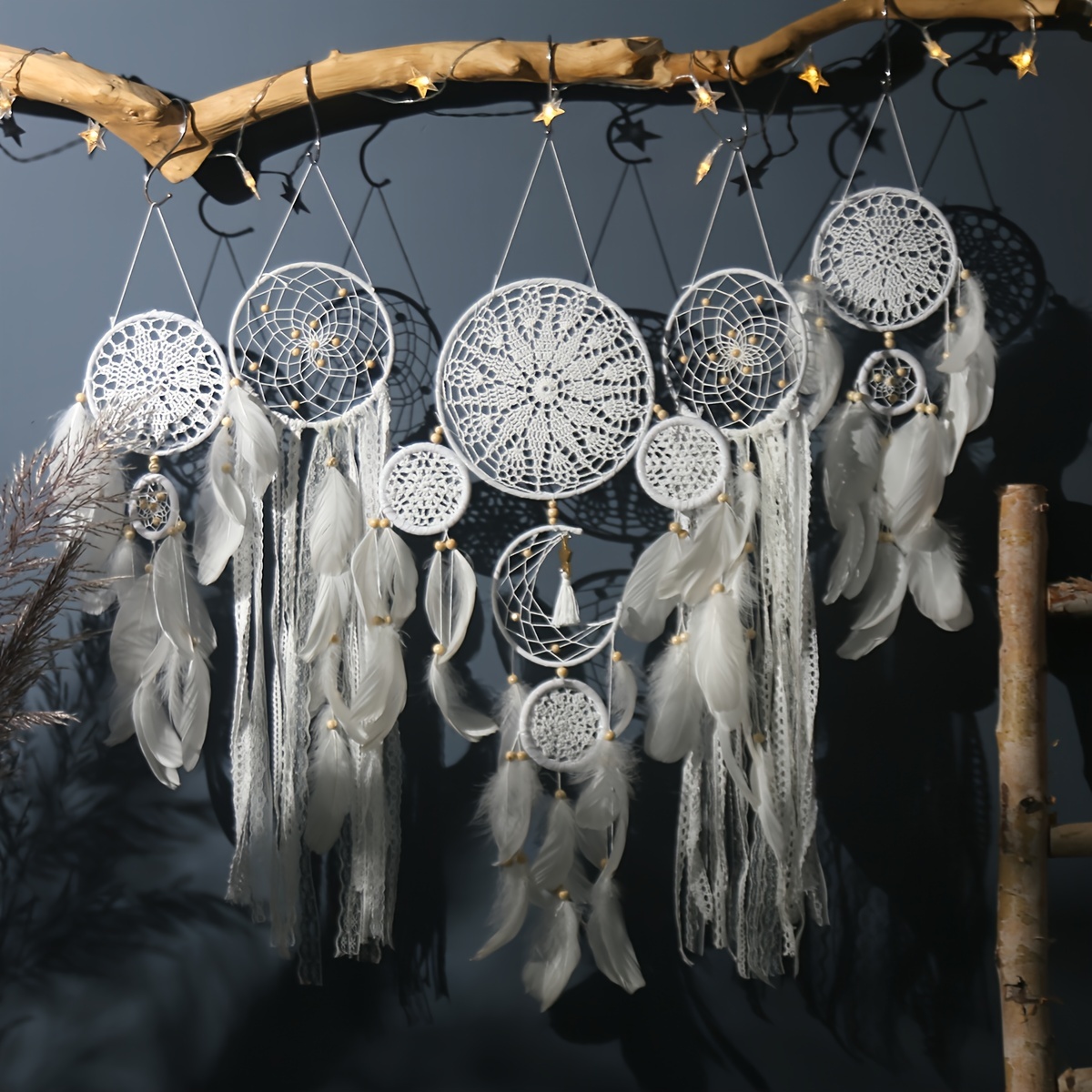 Pearls Dream Catcher - Feather - Alloy - White Hanging Decoration -  ApolloBox