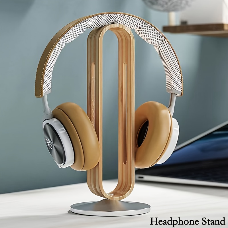 Headphone Stand Made Of Bamboo & Aluminium Alloy, Universal Gaming Headset  Holder Hanger With Stable Base For Ear Headset (Not Included) And All  Headphones (Not Included), Good Gifts (Silver, Grey)