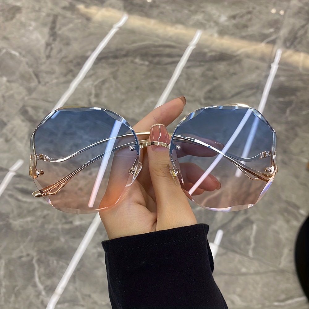 Gafas de sol sin montura con barra superior para mujer y hombre, lentes  degradados, decoración de animales de Metal, gafas informales para  exteriores para fiesta en la playa - Temu