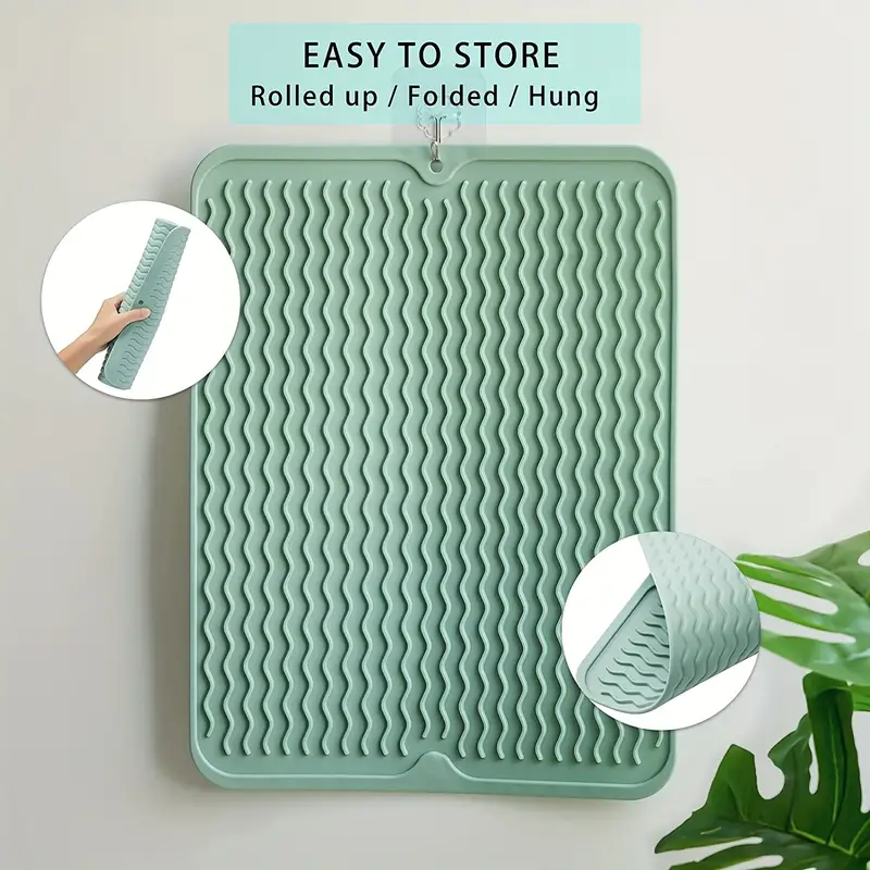 Quick Drain Sink Pad Kitchen Table Anti Slip Soft Rubber Sink Mat Placemat  Drying Dishes Heat Insulation Protector - AliExpress