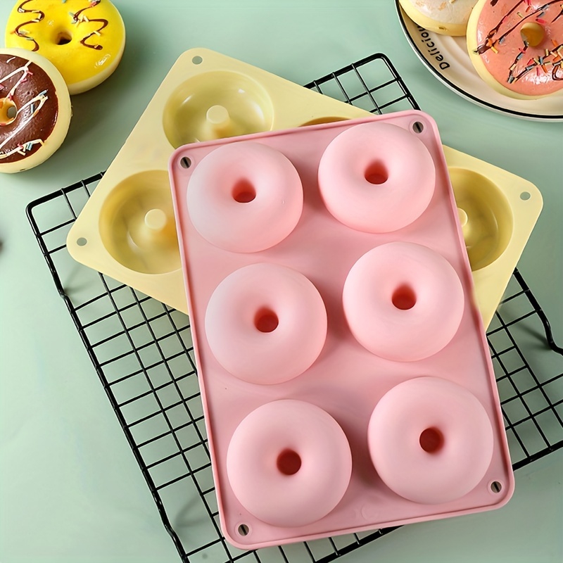 6 Holes Donut Silicone Cake Mold Diy Baking Mold Biscuit Chocolate Food  Grade Silicone Cake Mold - Temu