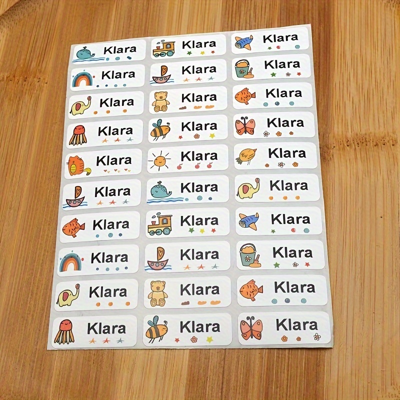 120Pcs Name Stickers Customized Sticker Variety Cartoons