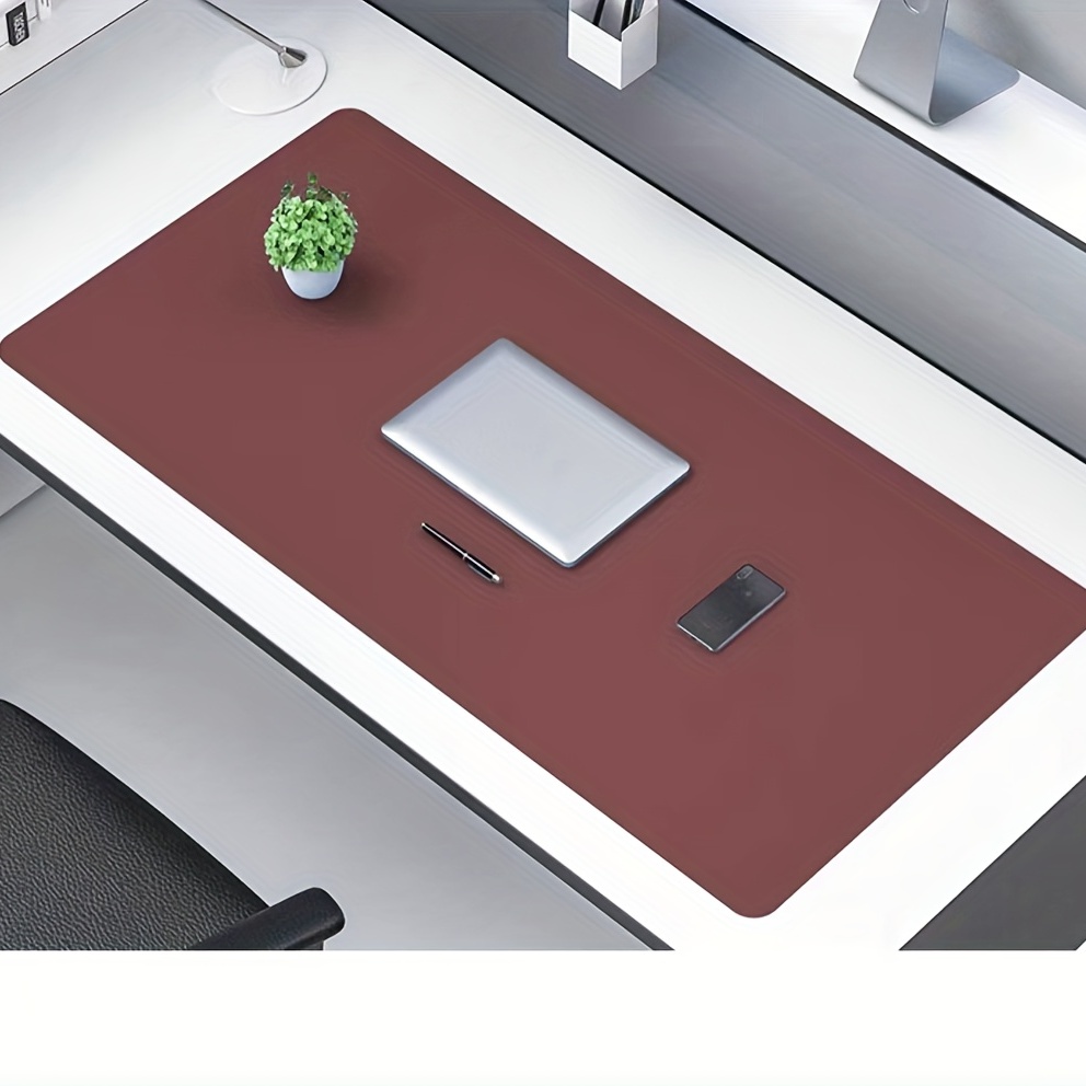 Yirepny Sous-main de bureau imperméable en cuir PU - Tapis de souris  portable - Tapis d'écriture pour bureau - Rose et violet - 25 cm