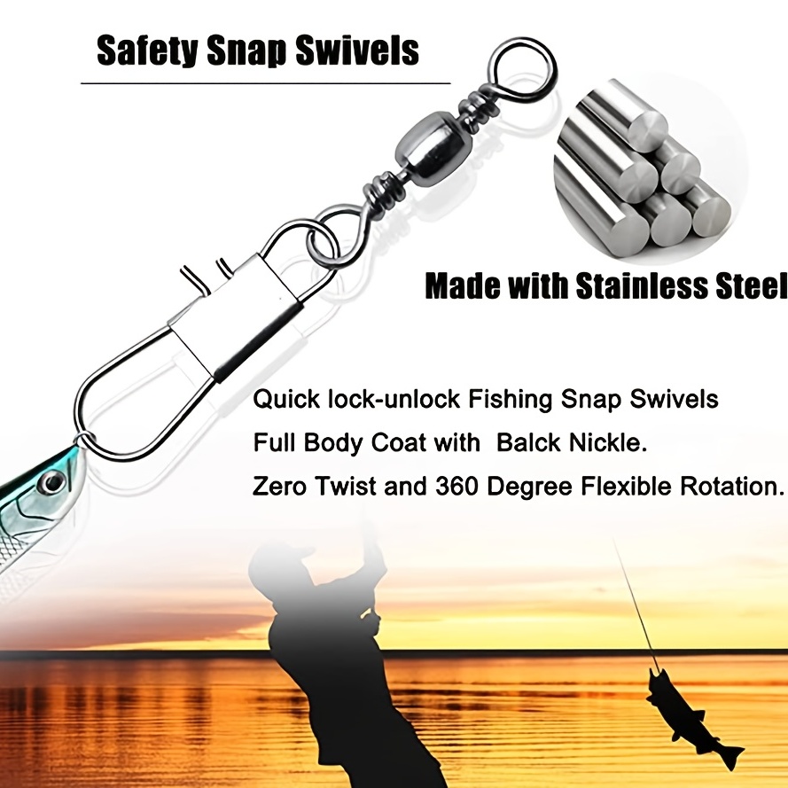 Strong Secure Fish Hook Connector Barrel Swivel Safety Snap - Temu Canada