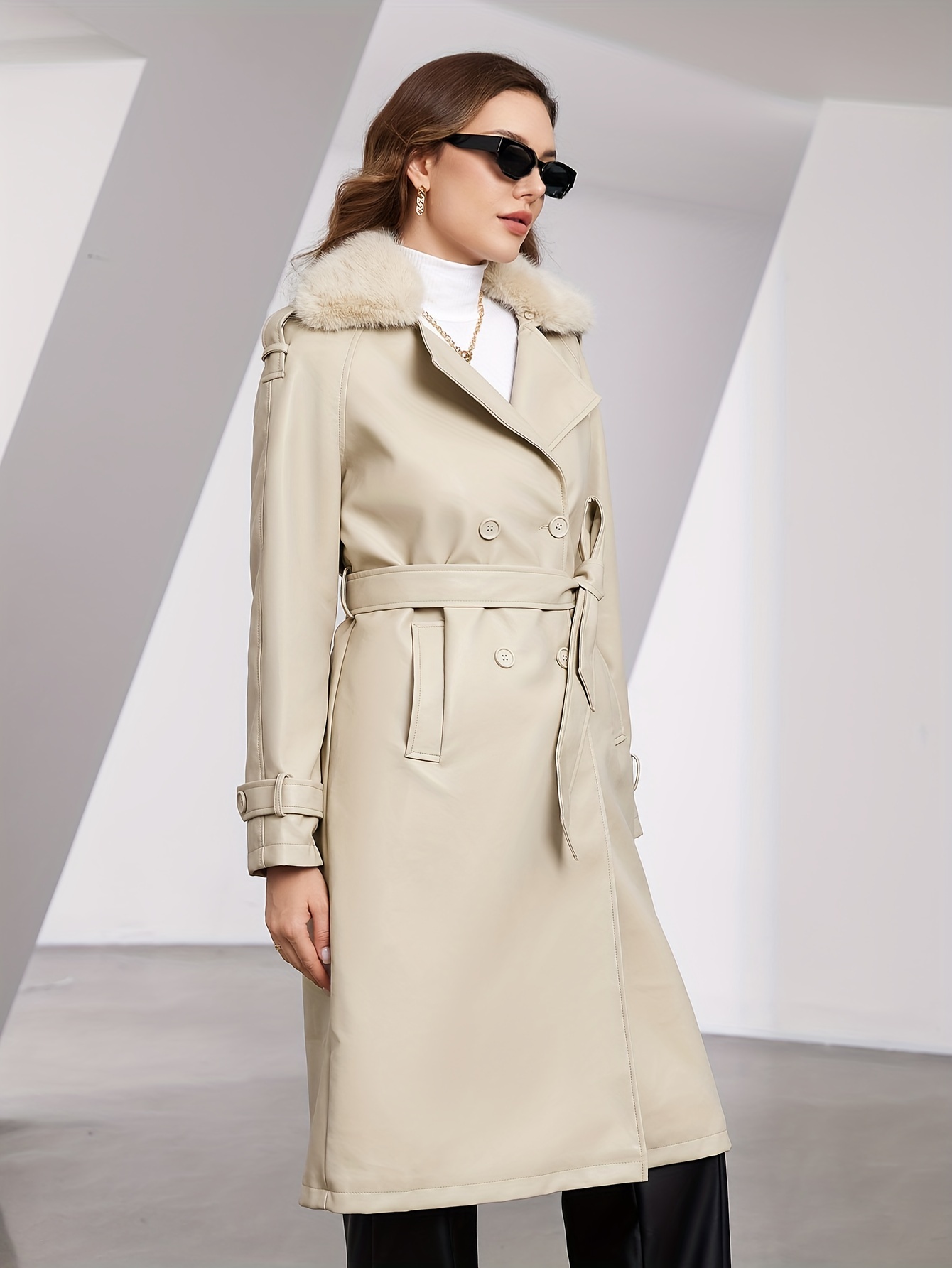 Faux fur hotsell lapel coat