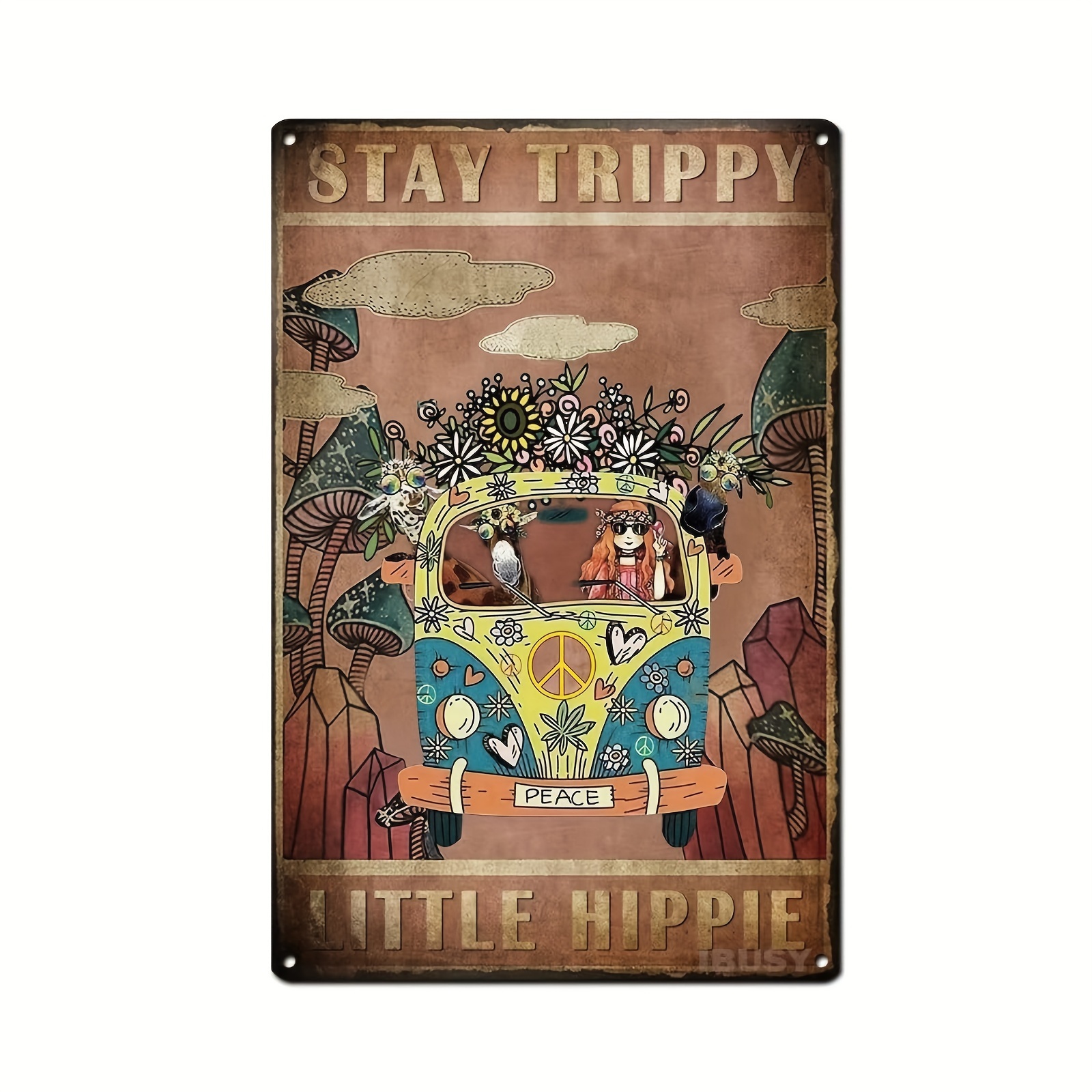 Vintage Sign Hippie Wall Decor Stay Trippy Little Hippie Sign For Hippy  Room, Bedroom, Garden Shed, Office,Hippy Gifts (232)