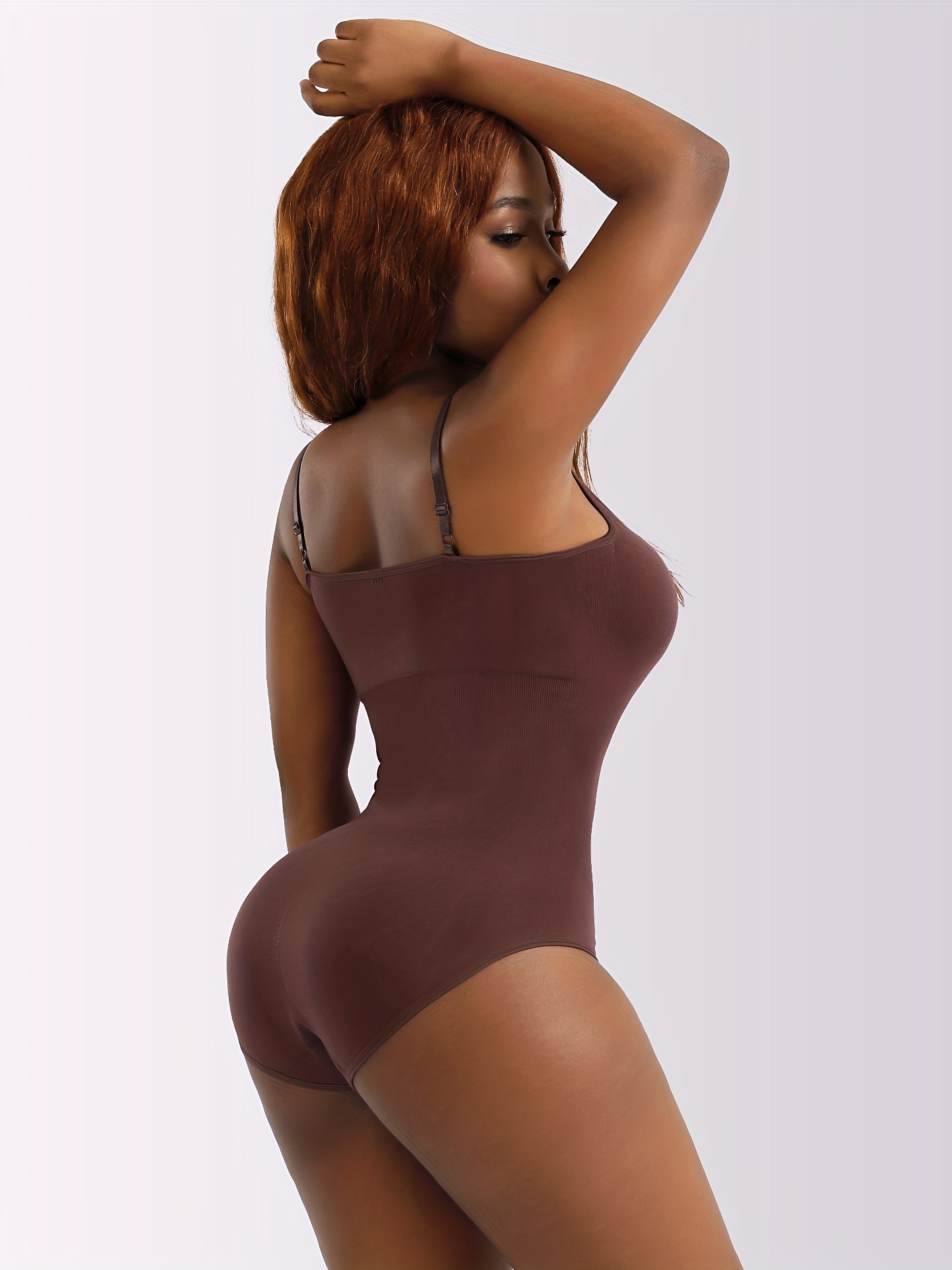 Cygen Bodysuit Shapewear Cygen Shapewear for Women Tummy Control Tops  Seamless One-Piece Body Shaper(Brown,XL) 