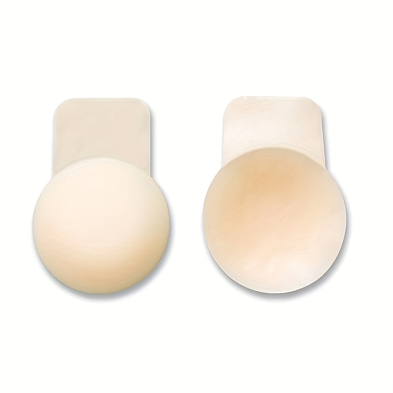 TOMKOT Women's Silicone Gel Invisible Self-Adhesive Stick on Push up Strapless  Bra (Beige Skin)