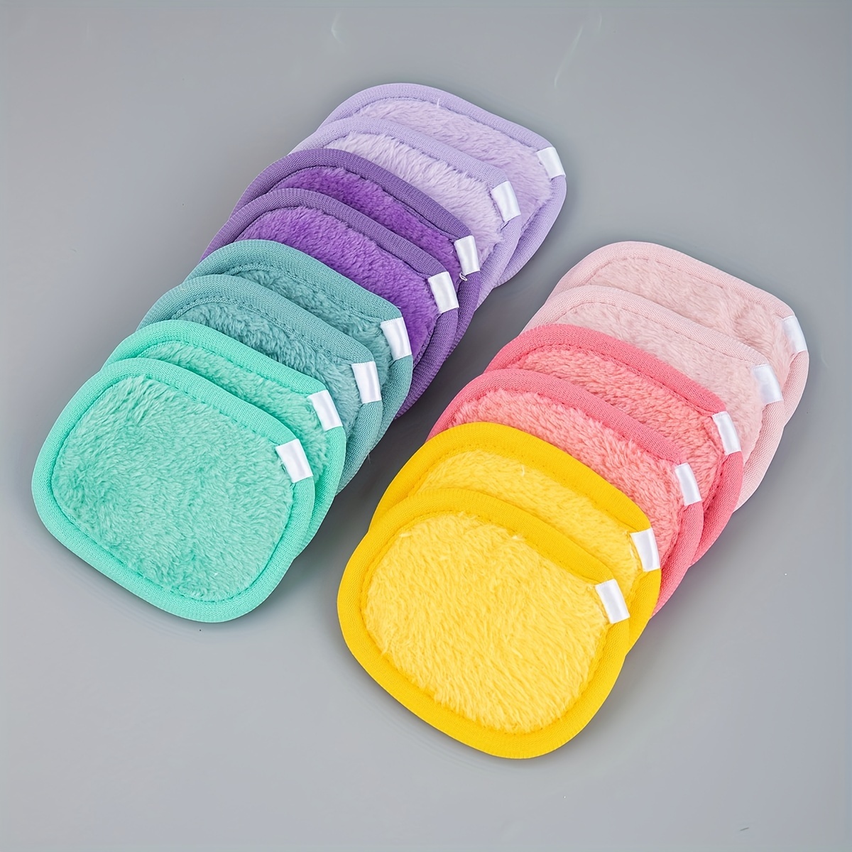 

7/14pack Flannel Multi Color Square Reusable Makeup Remover Pad Washable Facial Cleansing Puff