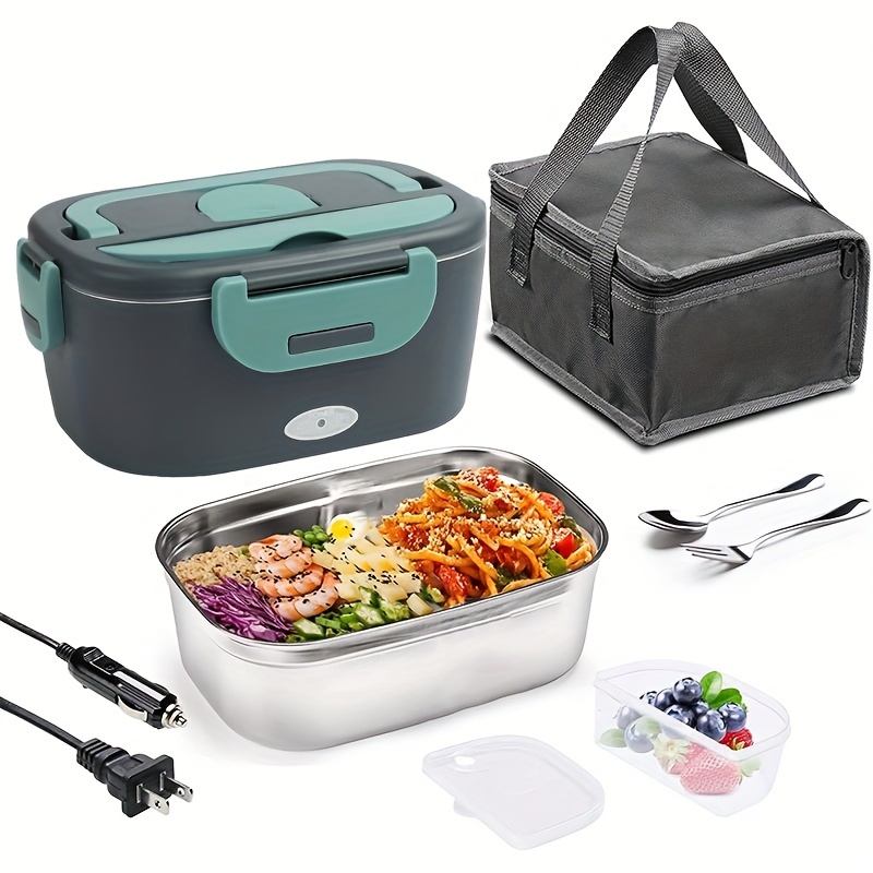 110v + 12v / 24v Dual Plug In Electric Lunch Box Food Warmer Heater Faster  Heated Lunch Box For Car / Truck / Home Portable Heating Boxes Suit +  Sealing Ring + Fork Spoon + Insulation Bag - Temu