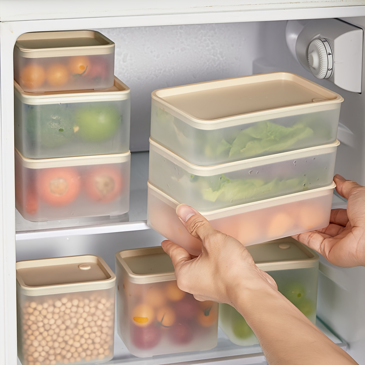 1pc Food-Grade Refrigerator Storage Box, Microwave Heating Lunch