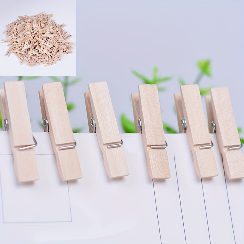  Mini Natural Wooden Clips for Photo Clips Clothespin