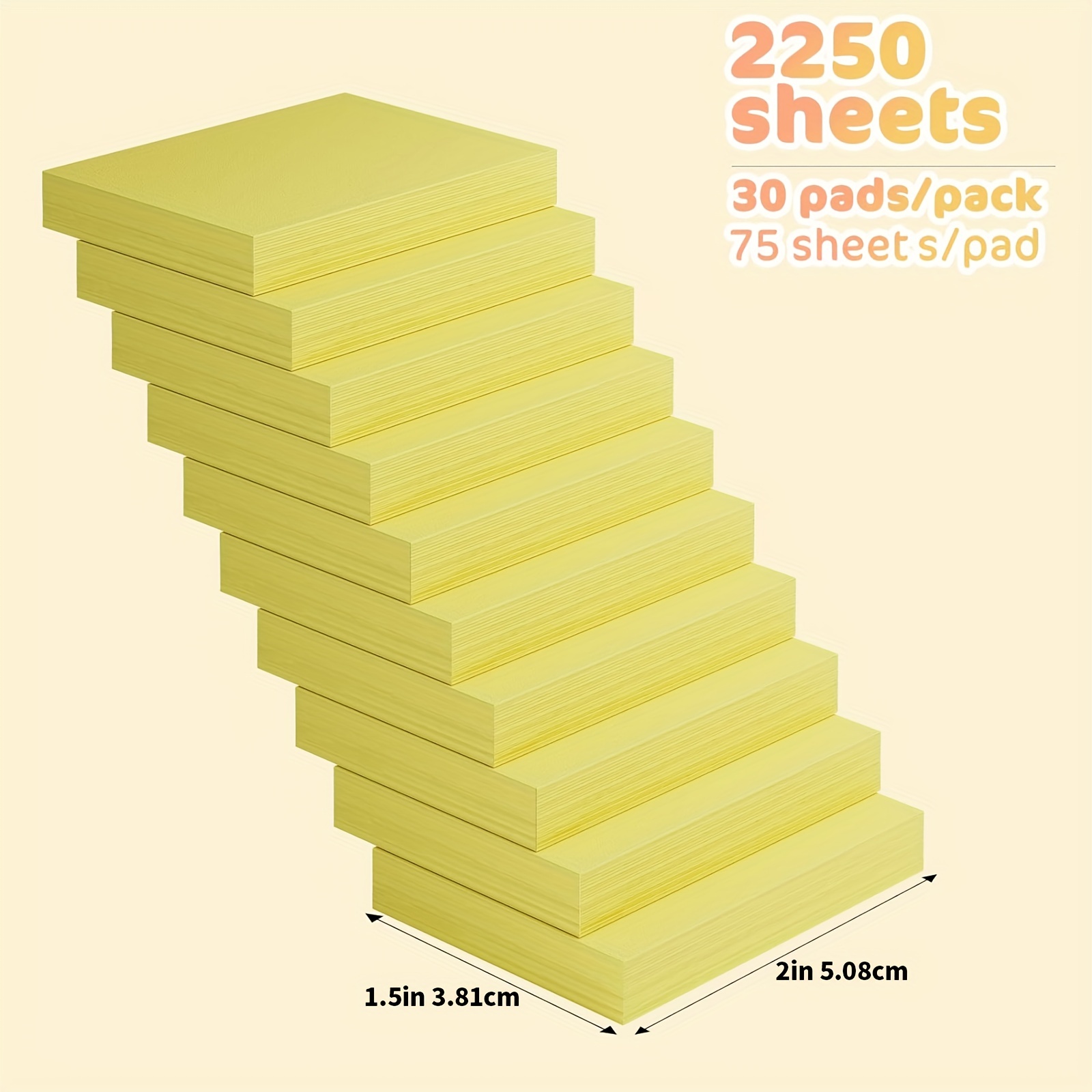 Yellow Adhesive Back Sticky Notes