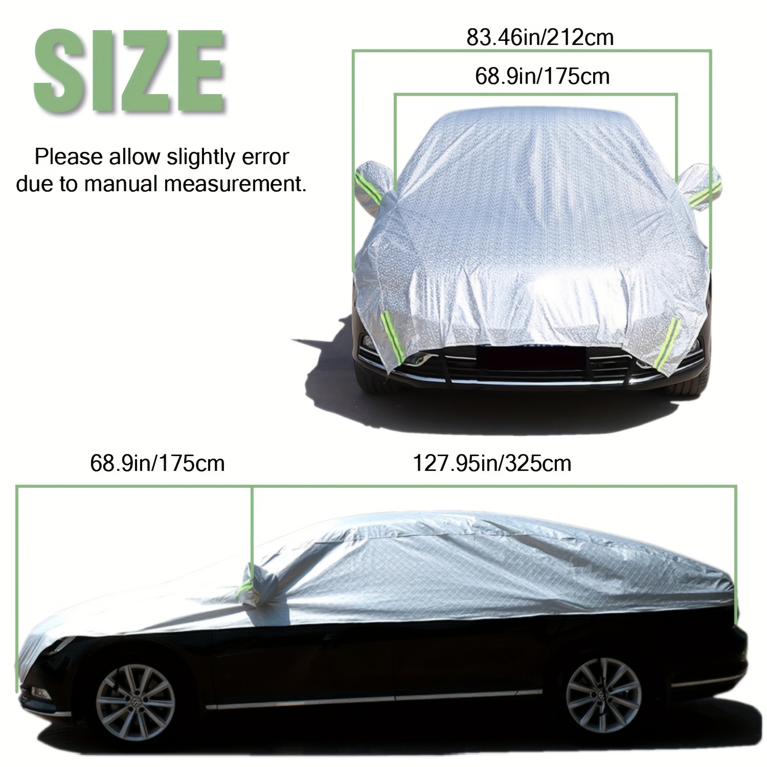 1pc Half Car Body Cover All Weather, Cover For All Season Waterproof  Dustproof UV Resistant Snowproof Sedan Car Cover Protect Your Windshield  And Roof