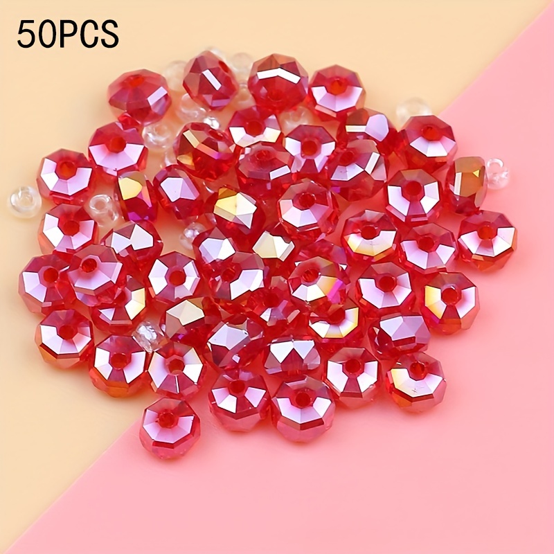 Flat Round Imitation Crystal Beads Ab Color Glass Loose Temu United