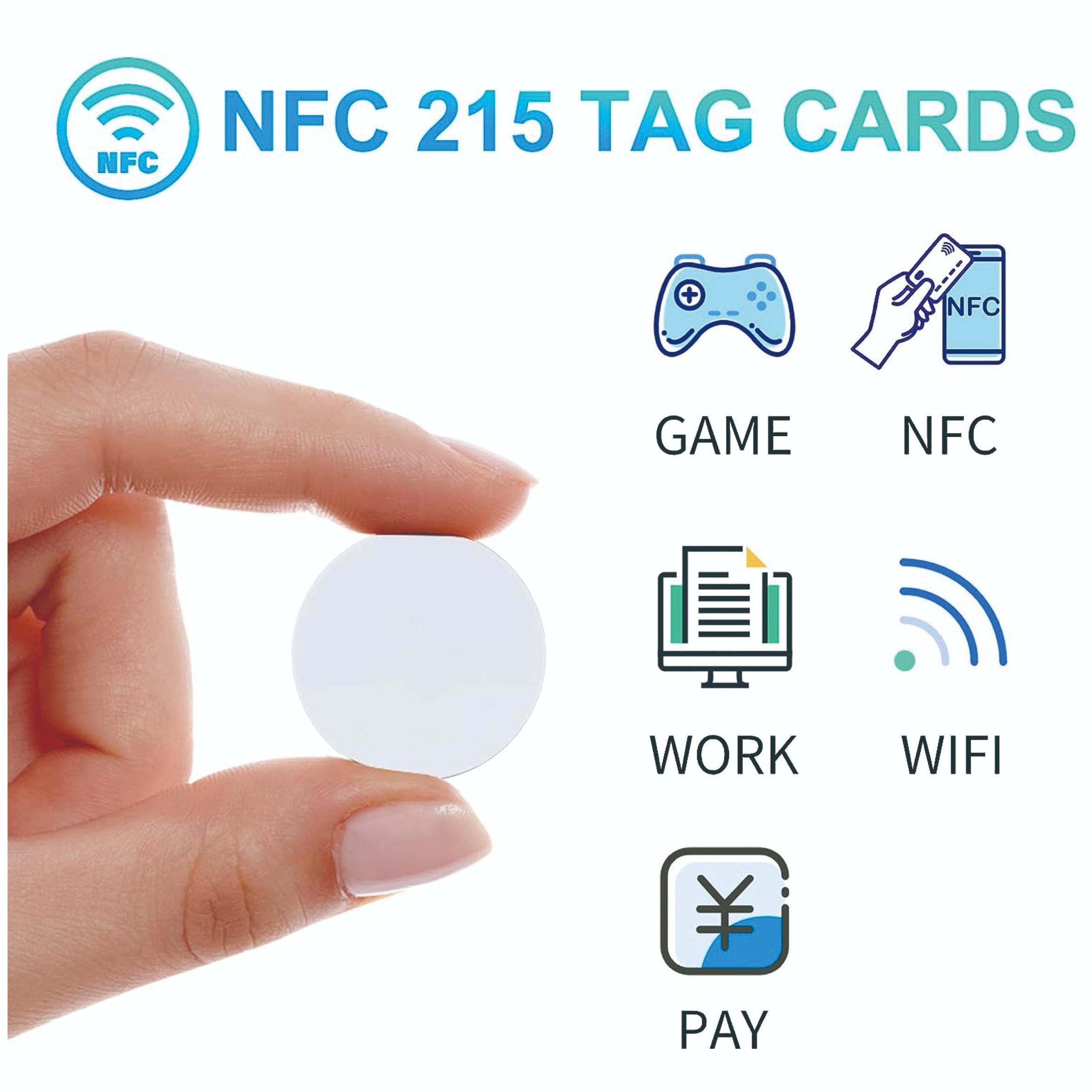Tarjetas NFC de PVC en blanco, tarjetas Ntag215 para juegos Tagmo Amiibo,  todos los dispositivos de teléfono móvil habilitados para NFC, tarjeta de  Control de acceso