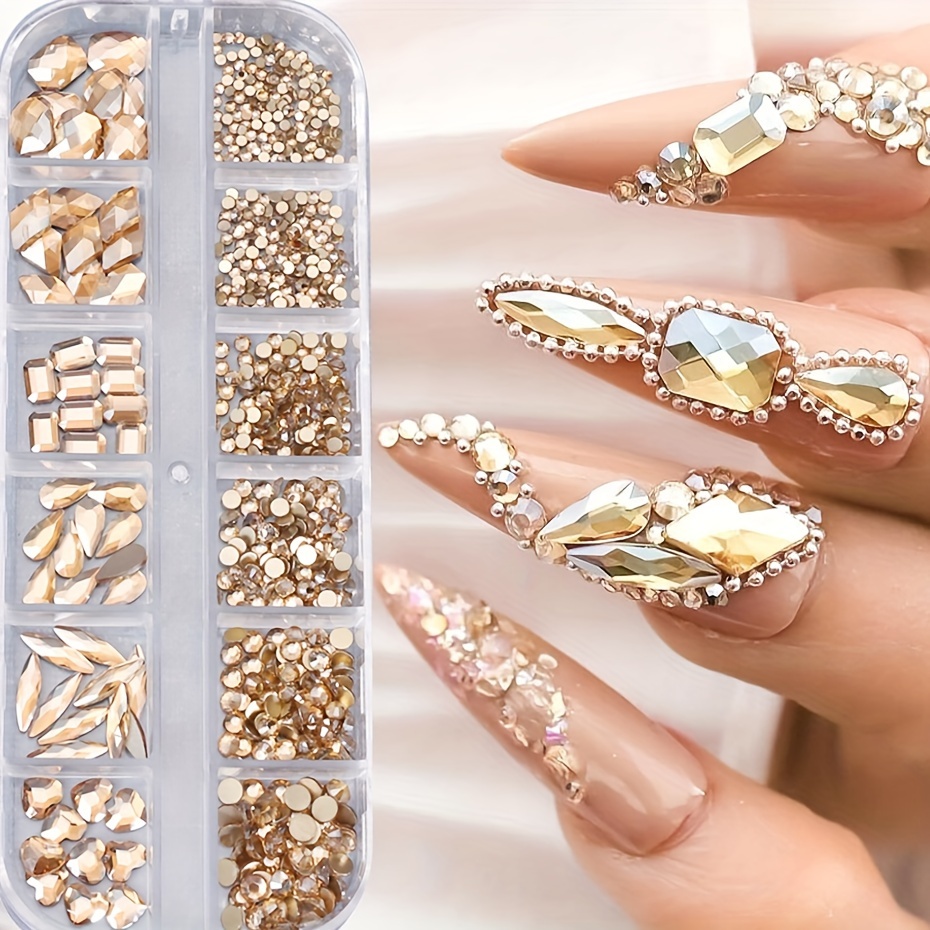 Luxury Nail Rhinestone Metal Alloy Nail Charms with Pearl Design Water Drop  Nail Gems Gold Nail Diamonds Shiny Nail Jewelry for Women Girls Manicure