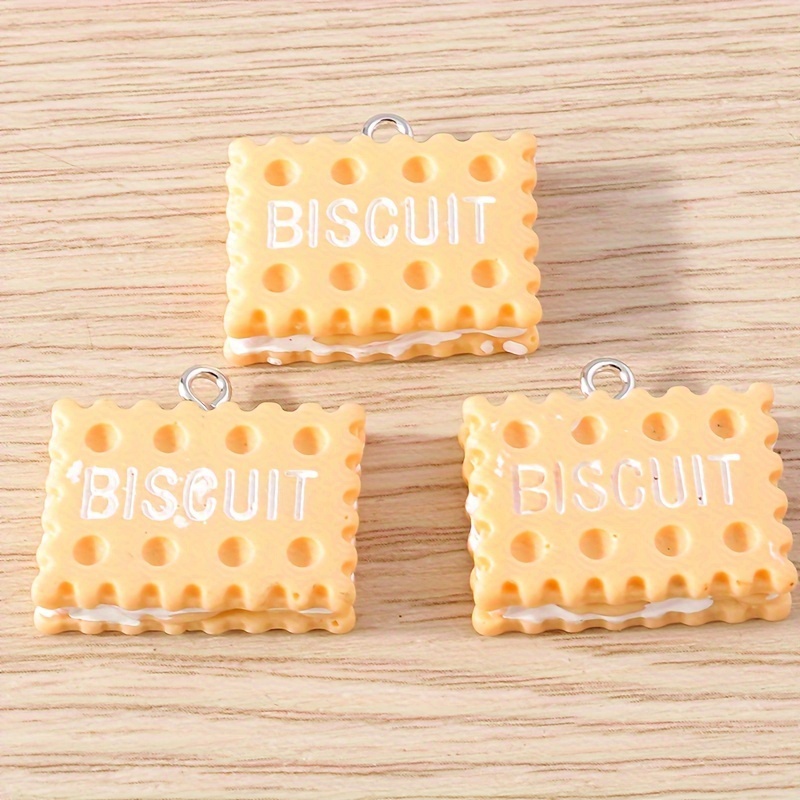 60 Pieces Handmade Simulation Food Bread Toast Pendant Charms Hanging Food Charms DIY Baking Charms for Earrings Imitation Resin Charms for Jewelry