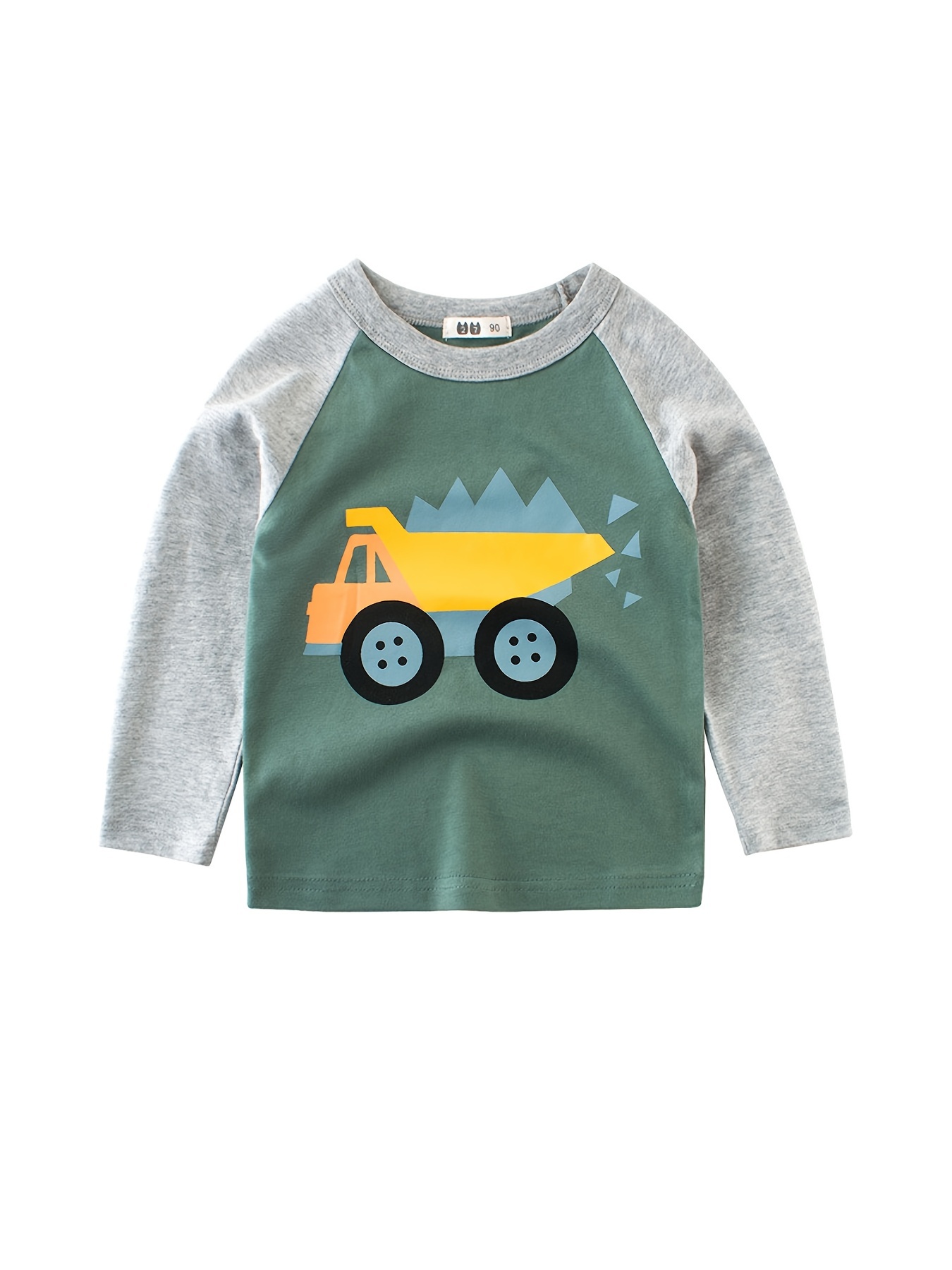 Boys Cartoon Car Long Sleeves Round Neck Cotton T shirt Tee - Temu